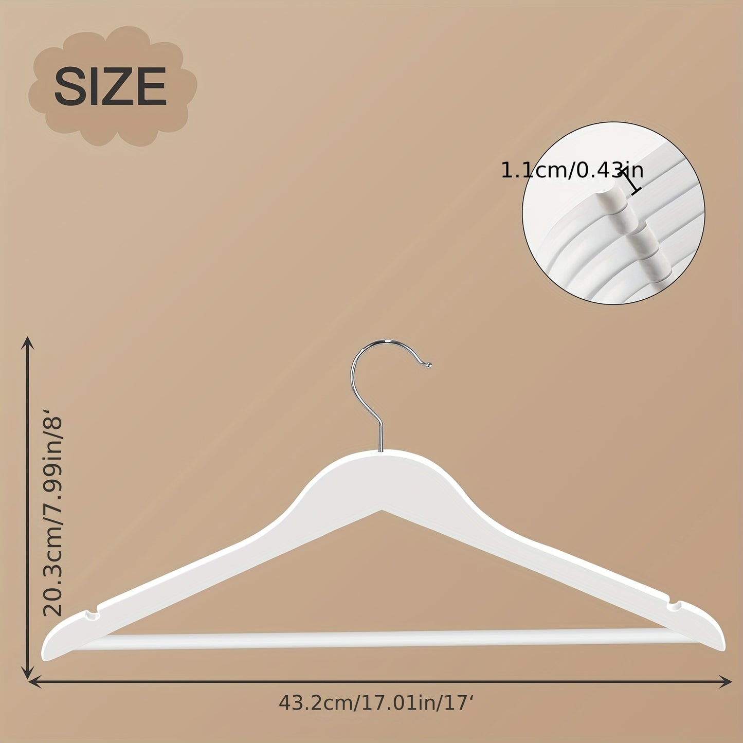 20/40pcs Wooden Coat Hangers, Strong Wood Hanger, with 360° Hook, Shoulder Notches for Suspenders, Coats, Jackets, Suits