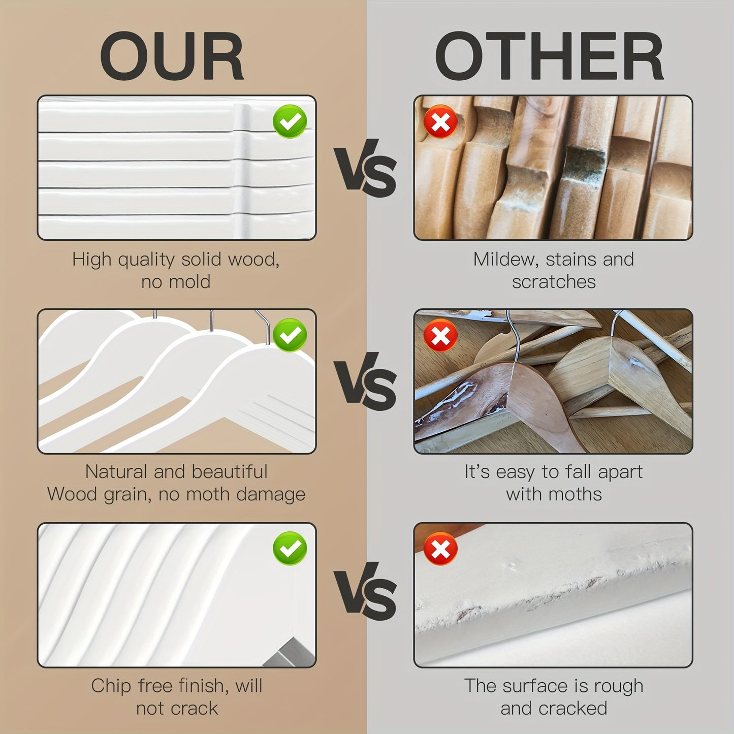 20/40pcs Wooden Coat Hangers, Strong Wood Hanger, with 360° Hook, Shoulder Notches for Suspenders, Coats, Jackets, Suits